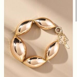 Gold-Tone Sculpted Link Bracelet - Women Jewelry